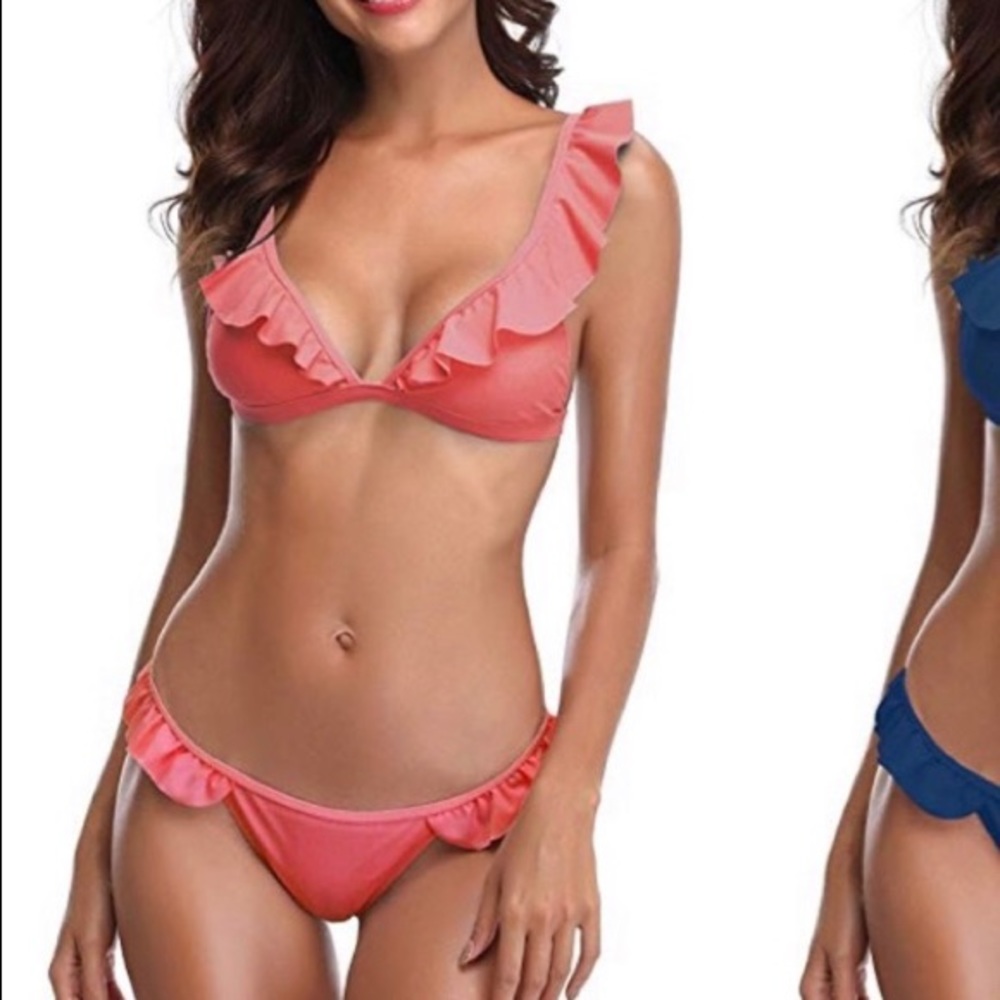 NTW flounce bikini WATERMELON RED